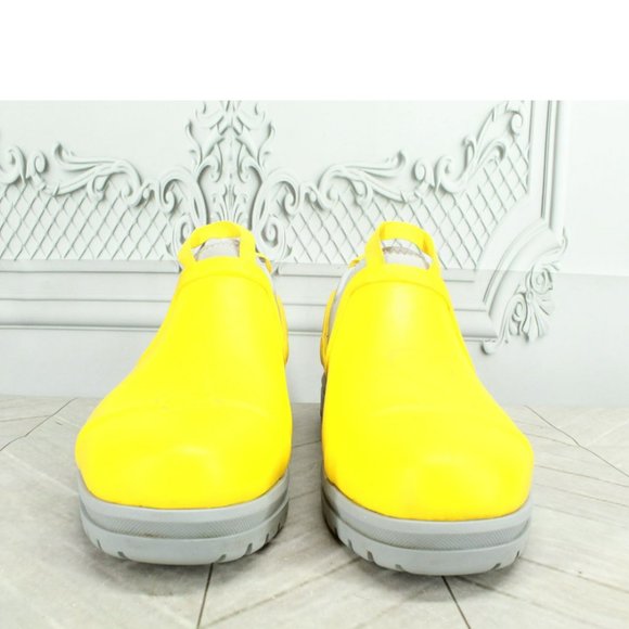 LL Bean Wellies Yellow Rubber Slip On Rugged Waterproof Rain Boots Size 8 M - Picture 4 of 9